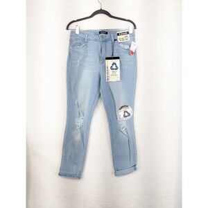 NWT d. Jean's Woman's Jeans High Waist Cuffed Girlfriend Ankle Distressed 12